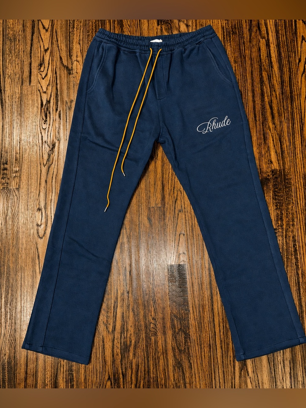 Rhude Crest Logo Embroided Teal Green/Blue Track Pants Size Medium